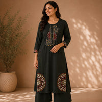 Green Embroidered Cotton Co-ord Set