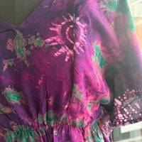 Purple Batik Printed Rayon Feeding Kaftan | Free Size | Chest Width 44″| Length 56″