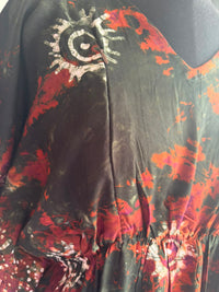 Dark Green Batik Printed Rayon Feeding Kaftan | Free Size | Chest Width 44″| Length 56″