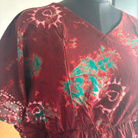 Brown Batik Printed Rayon Feeding Kaftan | Free Size | Chest Width 44″| Length 56″