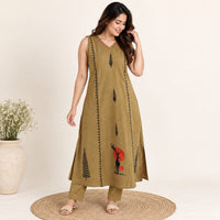Pale Green Embroidered Cotton Co-Ord Set