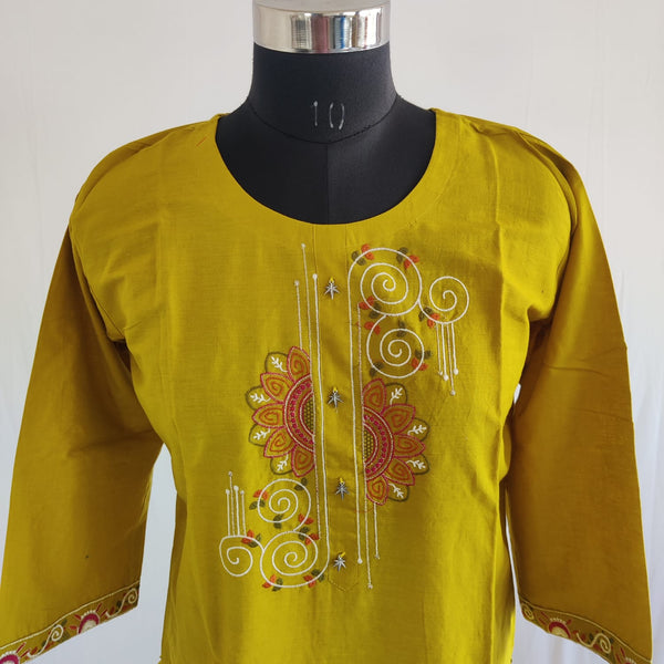 Pista Green Embroidered Cotton Co-Ord Set