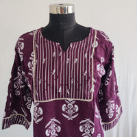 Wine Printed Cotton Co-Ord Set