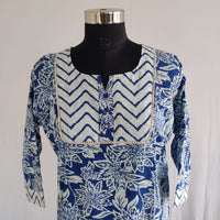 Blue Floral Printed Cotton Co-Ord Set