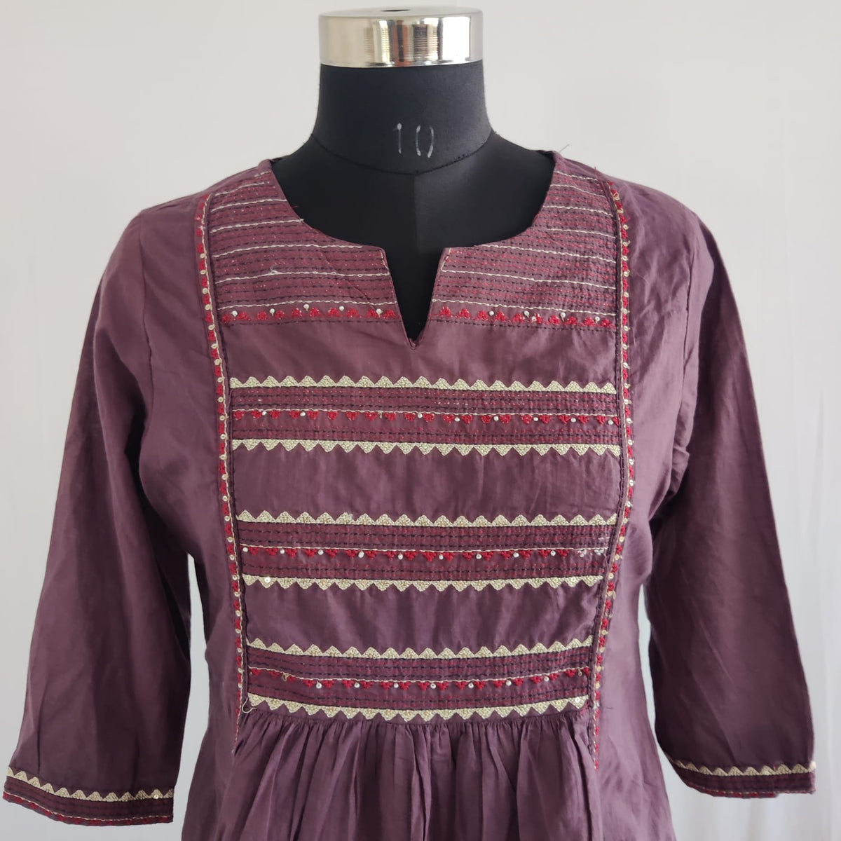 Wine Printed Cotton 3 Piece Set
