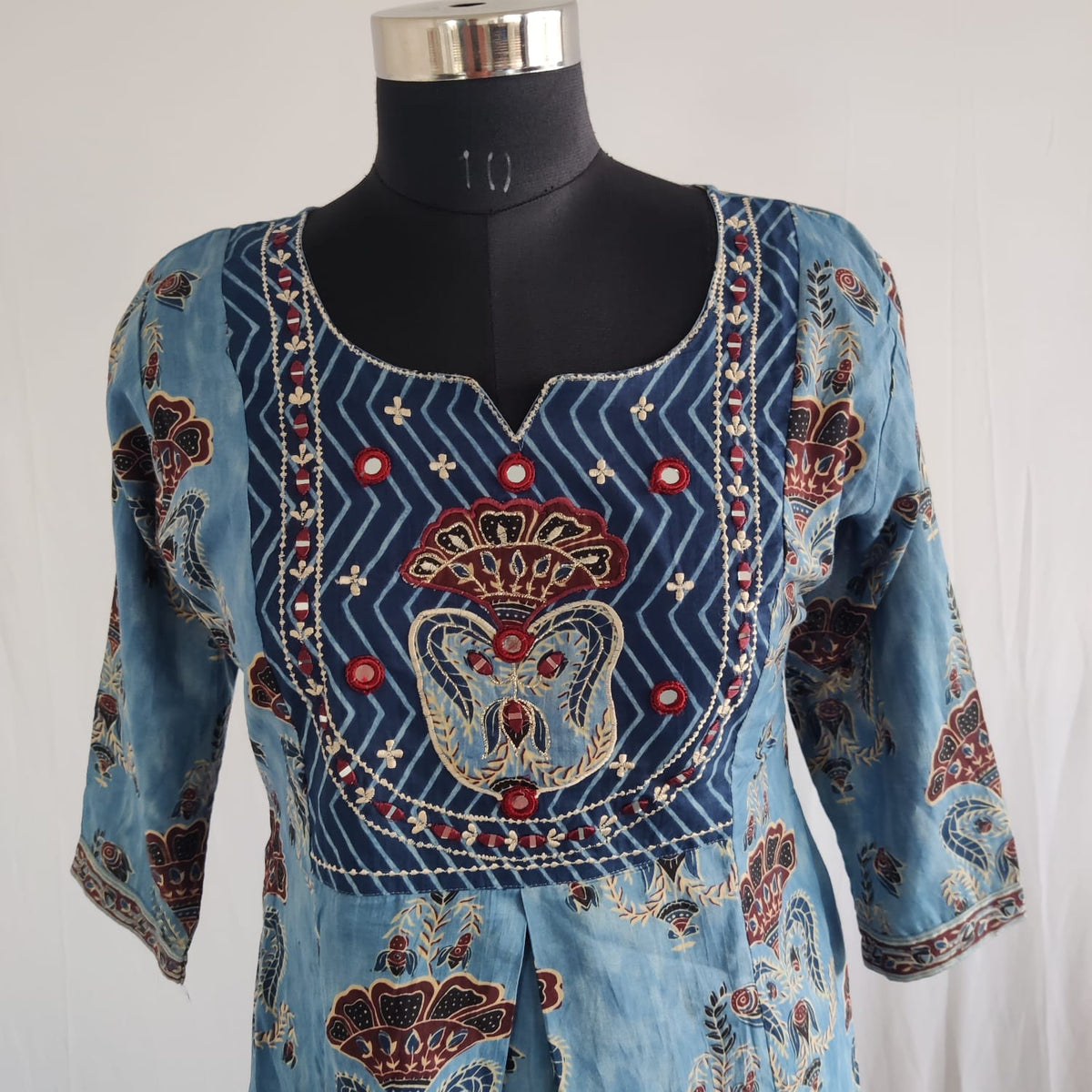Blue Printed Cotton 3 Piece Set
