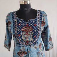Blue Printed Cotton 3 Piece Set