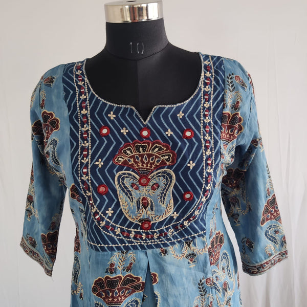 Blue Printed Cotton 3 Piece Set