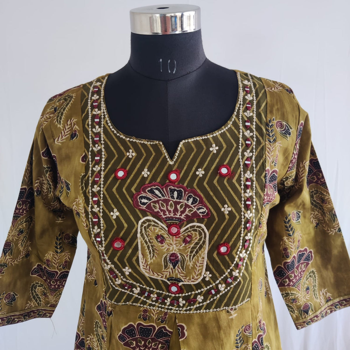 Olive Green Printed Cotton Co-Ord Set