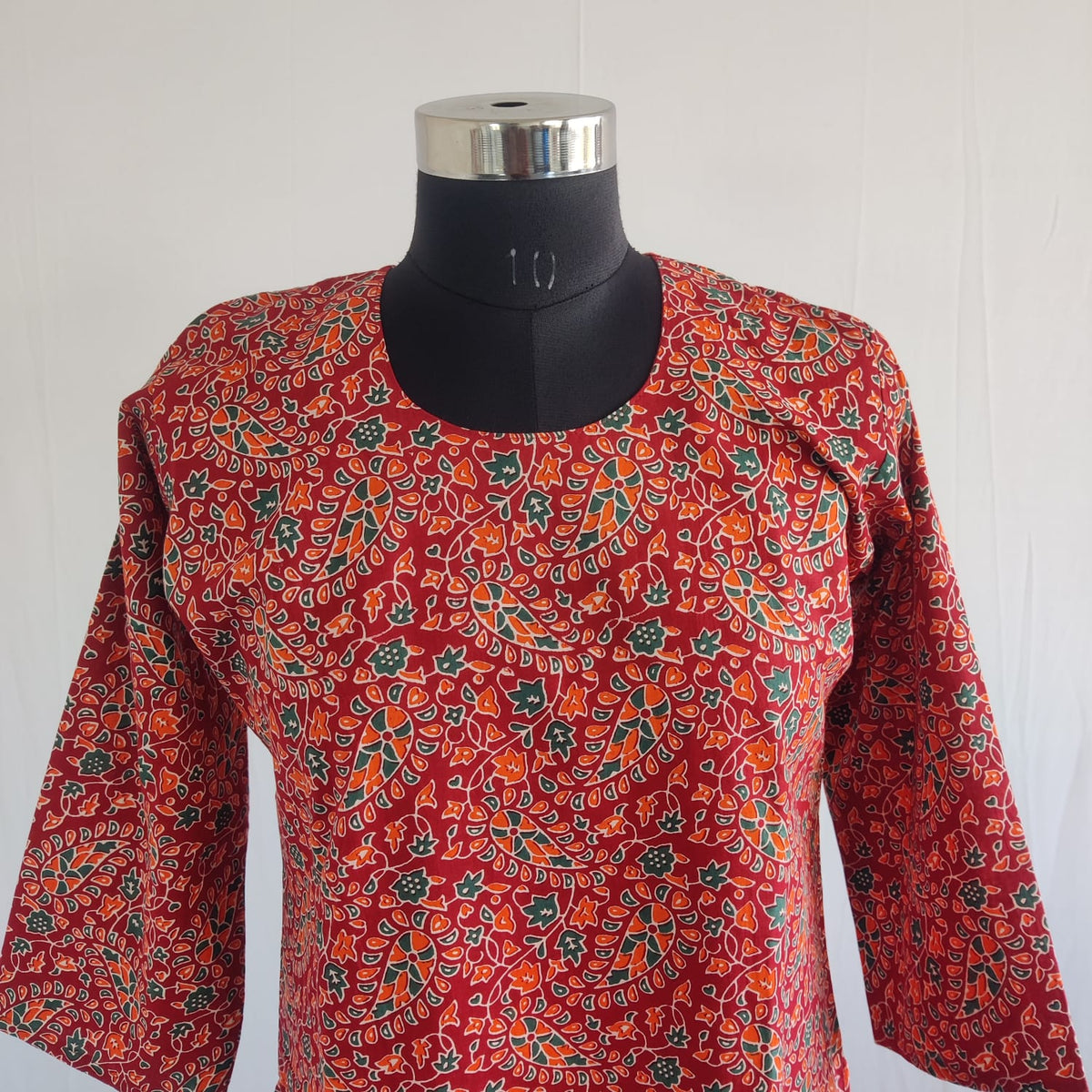 Green Printed Maroon Cotton Co-Ord Set
