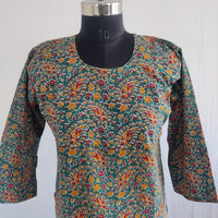 Yellow Printed Green Cotton Co-Ord Set
