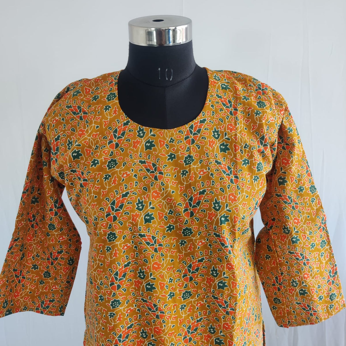 Green Printed Mustard Yellow Cotton Co-Ord Set