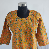 Green Printed Mustard Yellow Cotton Co-Ord Set