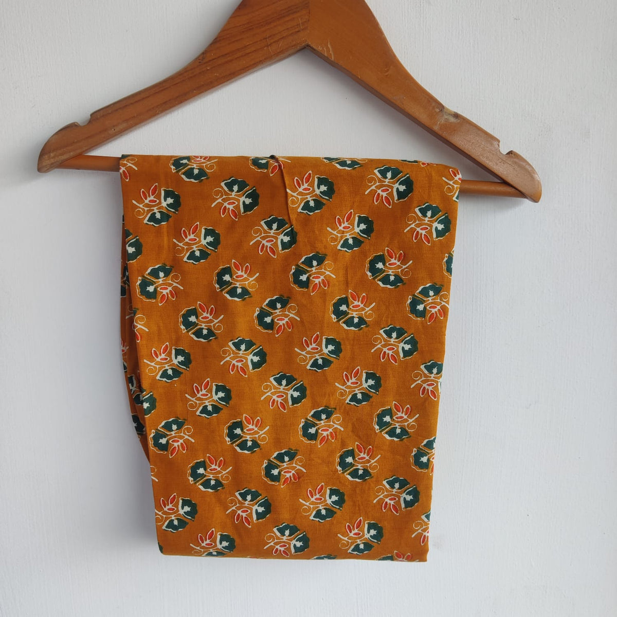 Green Printed Mustard Yellow Cotton Co-Ord Set