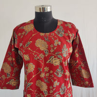 Maroon Printed Cotton Co-Ord Set