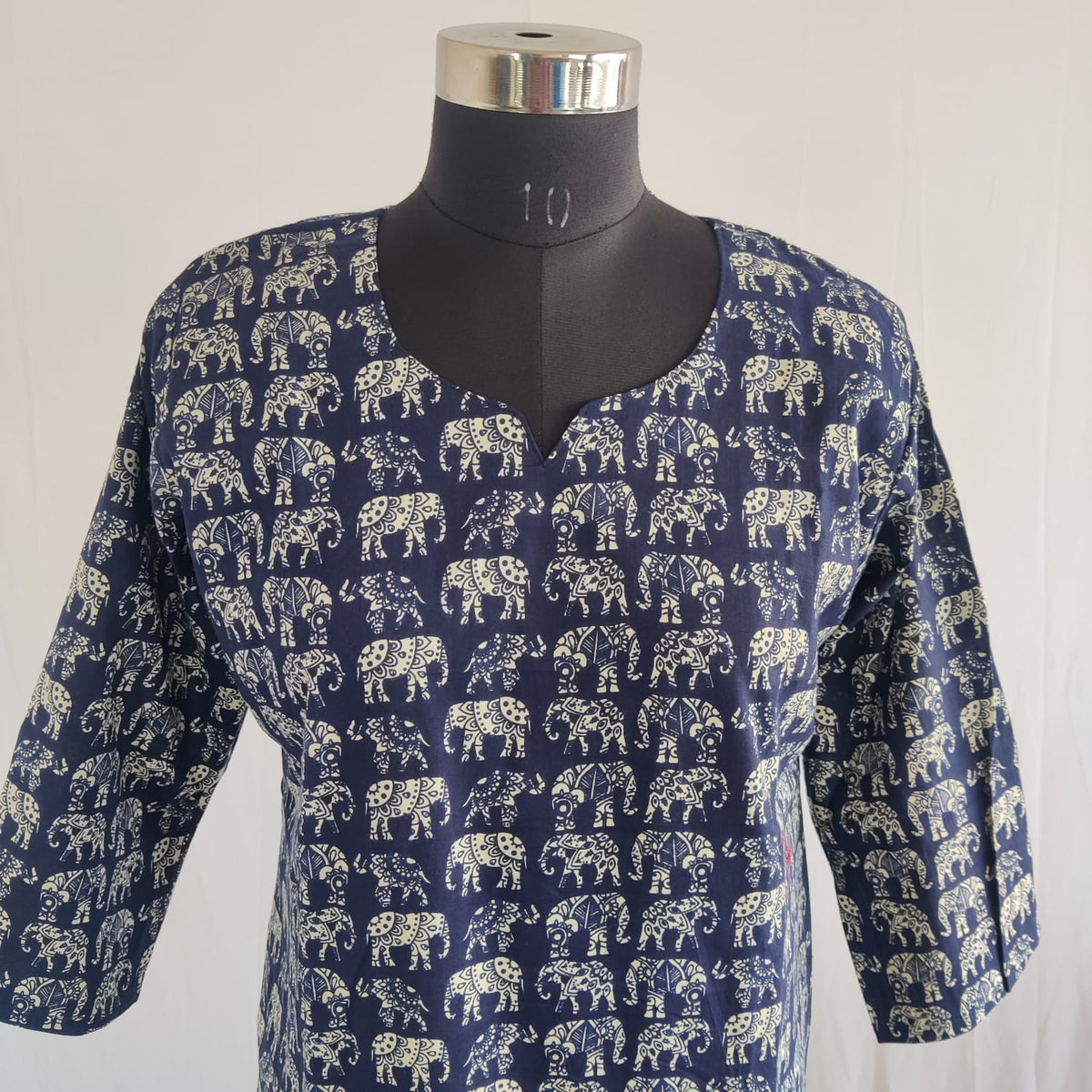 Elephant Printed Navy Blue Cotton Co-Ord Set