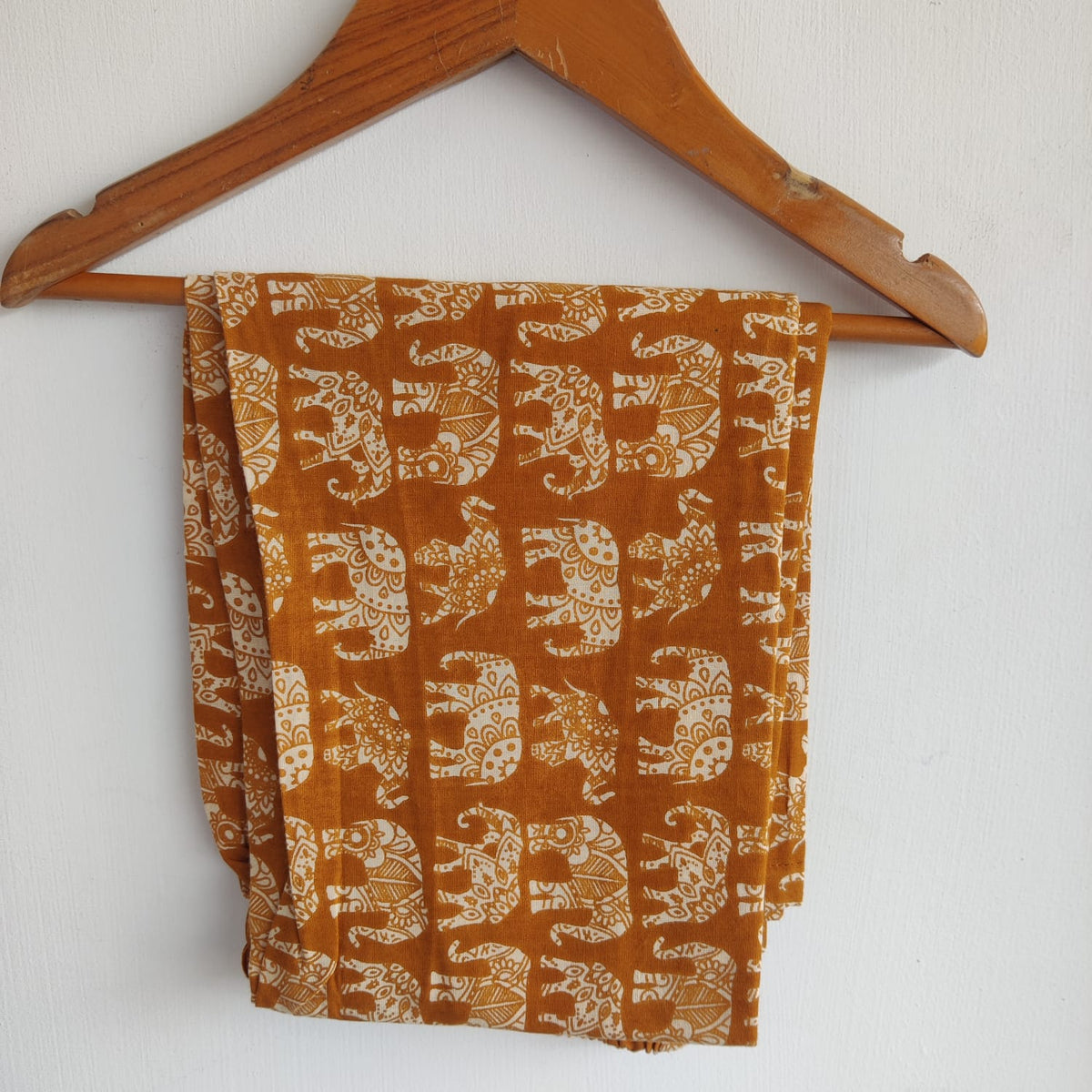Elephant Printed Mustard Yellow Cotton Co-Ord Set