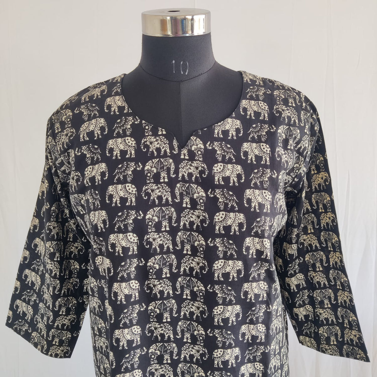 Elephant Printed Black Cotton Co-Ord Set