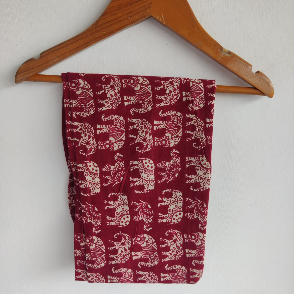 Elephant Printed Maroon Cotton Co-Ord Set