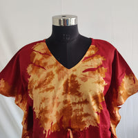 Red Batik Printed Premium Cotton Non Feeding Kaftan | Free Size | Chest Width 44″| Length 56″