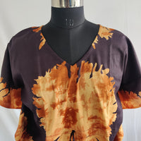 Coffee Brown Batik Printed Premium Cotton Non Feeding Kaftan | Free Size | Chest Width 44″| Length 56″