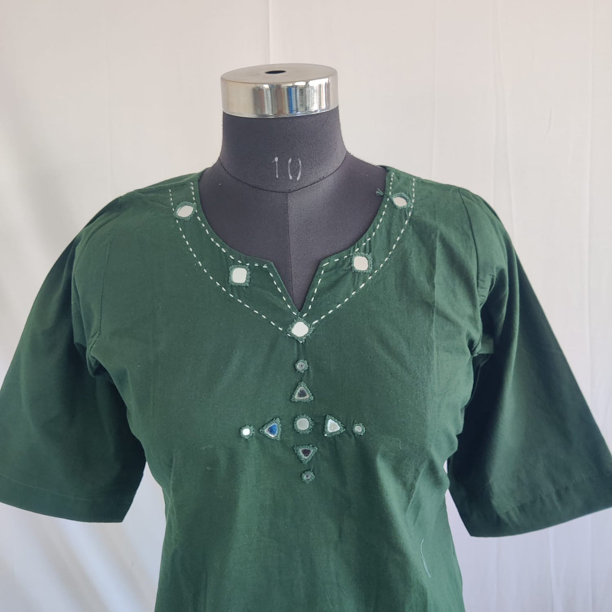 Green Embroidered Cotton Co-Ord Set