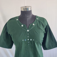 Green Embroidered Cotton Co-Ord Set