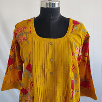 Mustard Yellow Floral Printed Cotton Co-Ord Set