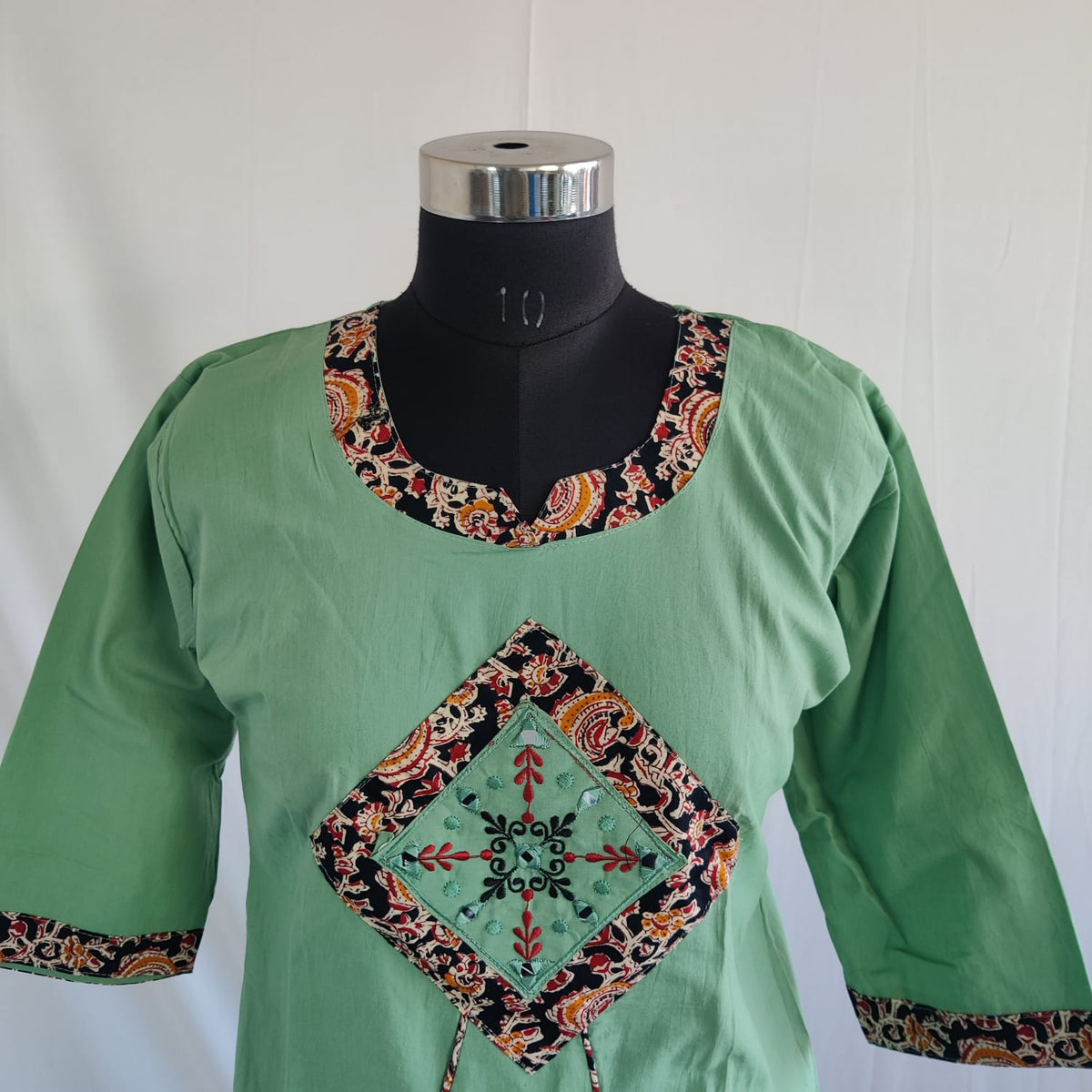 Pastel Green Embroidered Cotton Co-Ord Set
