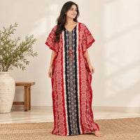 Black And Red Printed Premium Cotton Feeding Kaftan | Free Size | Chest Width 44″| Length 56″