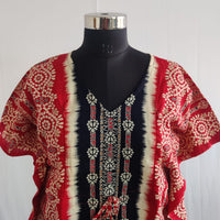 Black And Red Printed Premium Cotton Feeding Kaftan | Free Size | Chest Width 44″| Length 56″