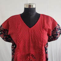 Red Dot Printed Premium Cotton Feeding Kaftan | Free Size | Chest Width 44″| Length 56″