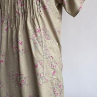 Pastel Green Floral Printed V-Neck Alfine Churidar Cut Nighty | Free Size | Chest Width 44″| Length 56″