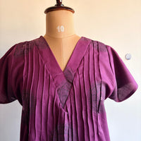 Mauve Printed V-Neck Alfine 60 Inch Length Churidar Cut Nighty | Free Size | Chest Width 44″| Length 60″