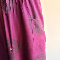 Mauve Printed V-Neck Alfine 60 Inch Length Churidar Cut Nighty | Free Size | Chest Width 44″| Length 60″