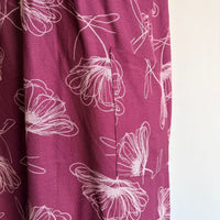 Mauve Floral Printed V-Neck Alfine 60 Inch Length Churidar Cut Nighty | Free Size | Chest Width 44″| Length 60″