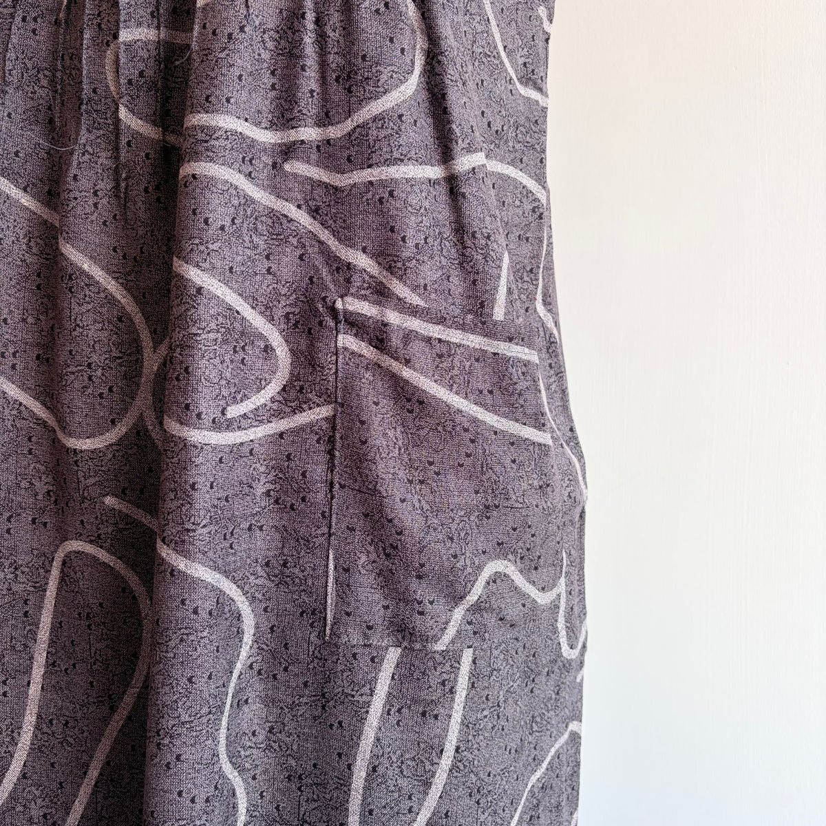Grey And White Printed V-Neck Alfine 60 Inch Length Churidar Cut Nighty | Free Size | Chest Width 44″| Length 60″