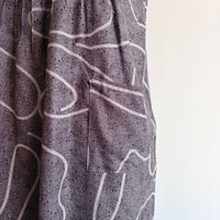 Grey And White Printed V-Neck Alfine 60 Inch Length Churidar Cut Nighty | Free Size | Chest Width 44″| Length 60″