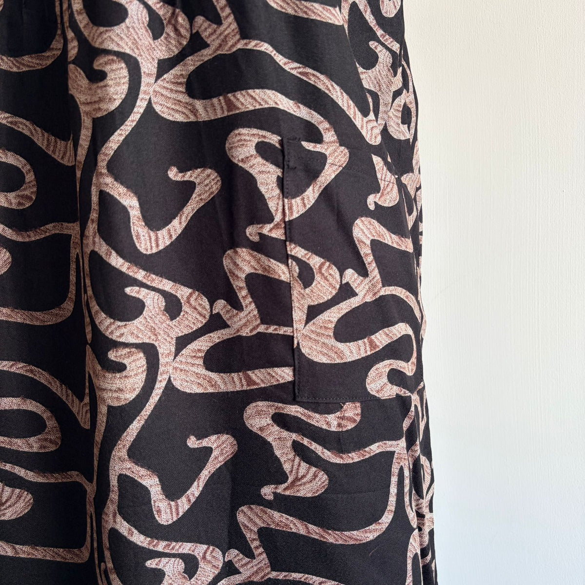Brown And Black Printed V-Neck Alfine Churidar Cut Nighty | Free Size | Chest Width 44″| Length 56″