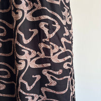 Brown And Black Printed V-Neck Alfine Churidar Cut Nighty | Free Size | Chest Width 44″| Length 56″