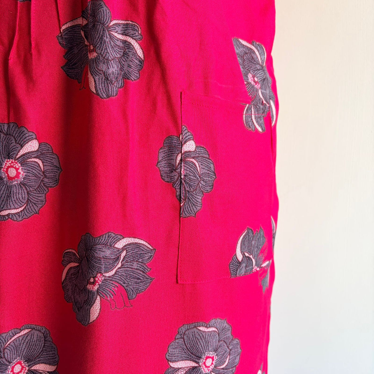 Pink Floral Printed V-Neck Alfine Churidar Cut Nighty | Free Size | Chest Width 44″| Length 56″