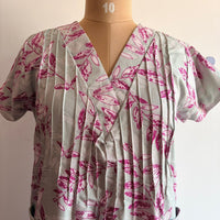 Pastel Green And Pink Printed V-Neck Alfine Churidar Cut Nighty | Free Size | Chest Width 44″| Length 56″