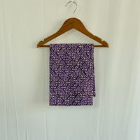 Purple Floral Printed White Kantha Cotton Feeding Kaftan Loungewear Pyjama Set | Free Size