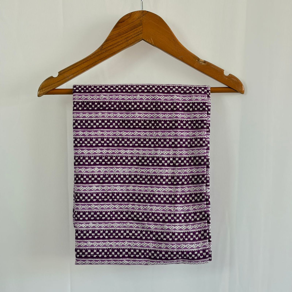 Purple Kalamkari Printed Kantha Cotton Feeding Kaftan Loungewear Pyjama Set | Free Size