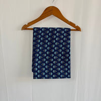 Blue Floral Printed Kantha Cotton Feeding Kaftan Loungewear Pyjama Set | Free Size
