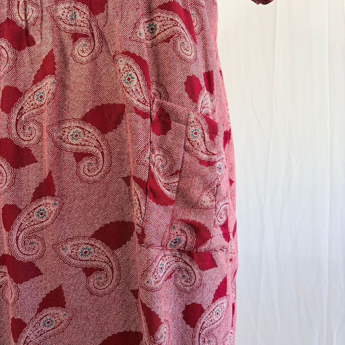 Maroon Printed V-Neck Alfine Churidar Cut Nighty | Free Size | Chest Width 44″| Length 56″