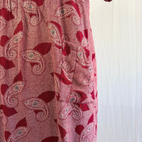 Maroon Printed V-Neck Alfine Churidar Cut Nighty | Free Size | Chest Width 44″| Length 56″