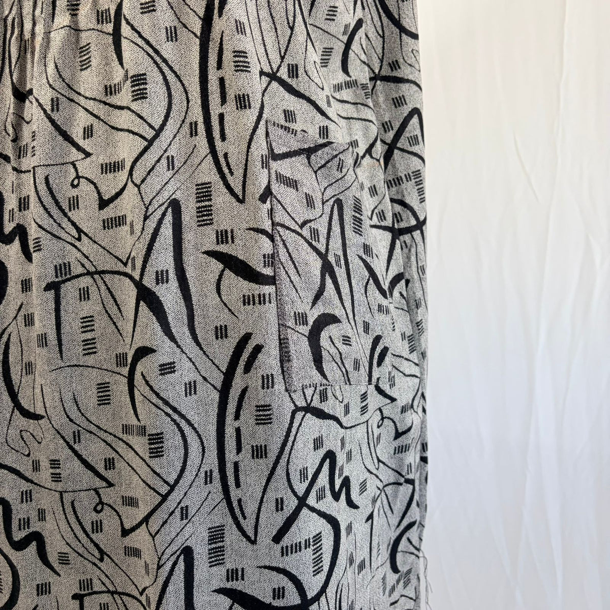 Black Printed V-Neck Alfine Churidar Cut Nighty | Free Size | Chest Width 44″| Length 56″