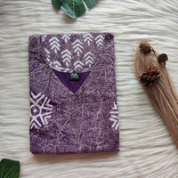 Purple Printed Brown Cotton Non Feeding Kaftan | Free Size | Chest Width 44″| Length 56″