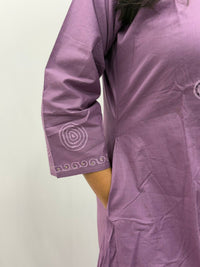 Lavender V- Neck Cotton Co-ord Set